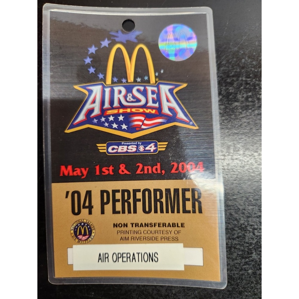 McDonald's Air & Sea Show 2004 Performer Pass Air Operations Credential